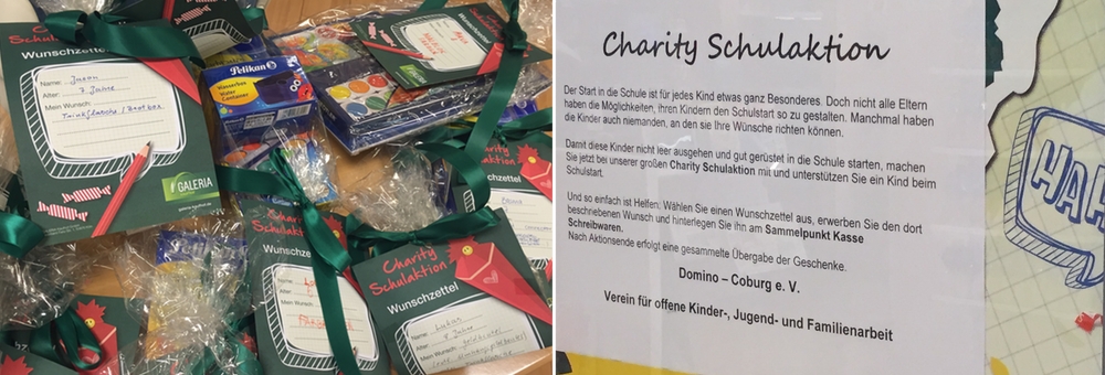 Einkaufen und Kindern Freude schenken - Charity Schulaktion